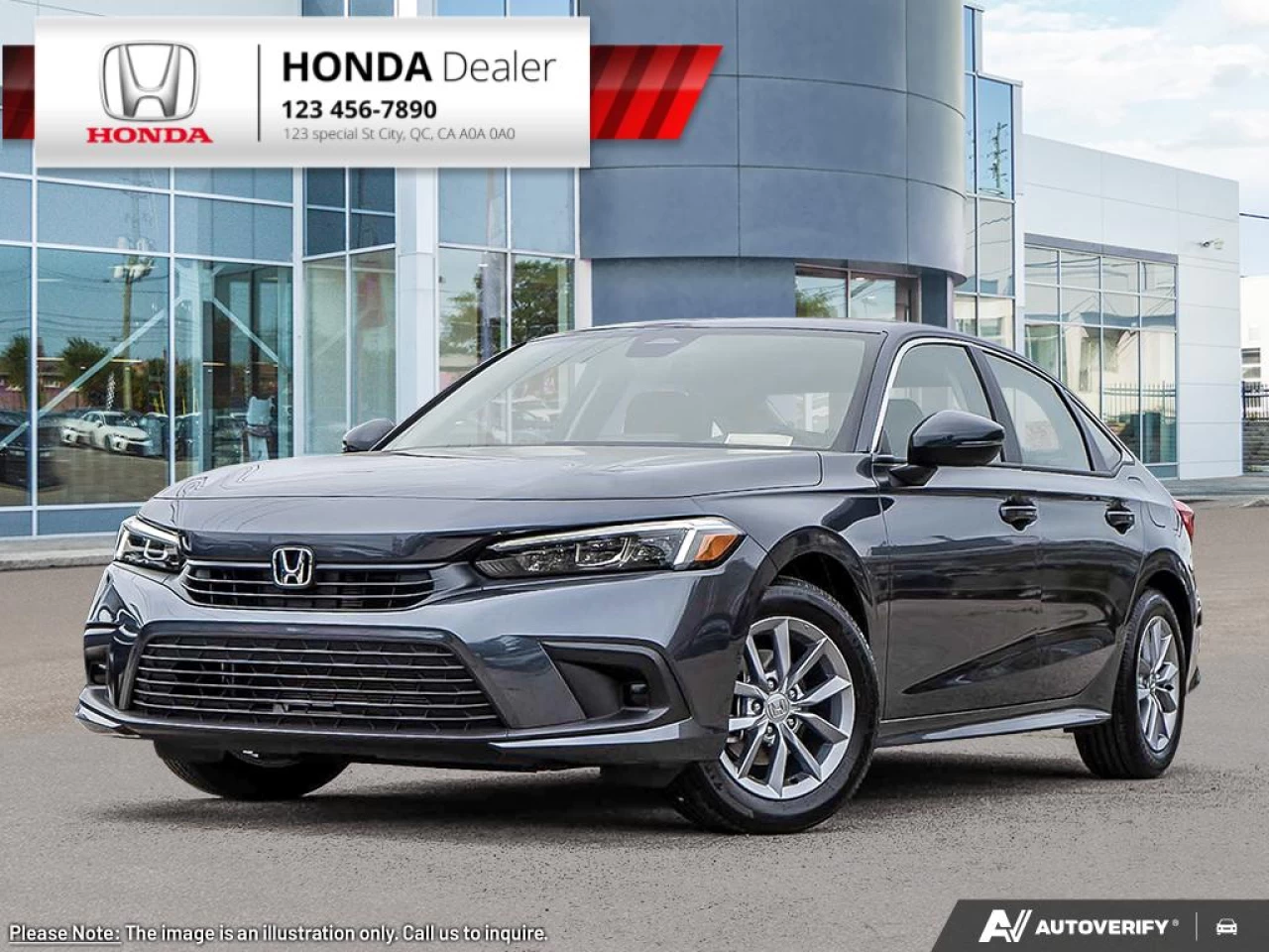 2023 Honda Civic Sedan EX  - Sunroof - Heated Seats - $203 B/W Main Image